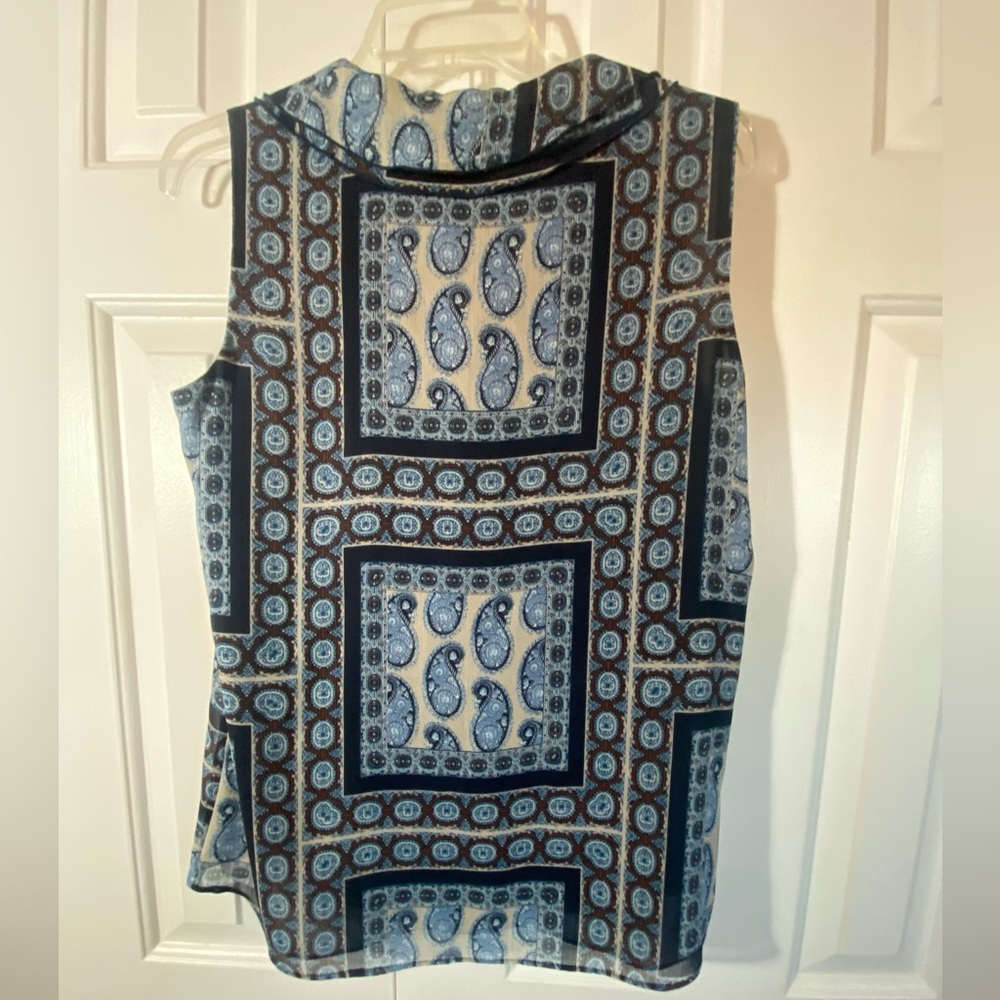 Tommy Hilfiger Blue and Cream Paisley Blouse - Picture 5 of 5